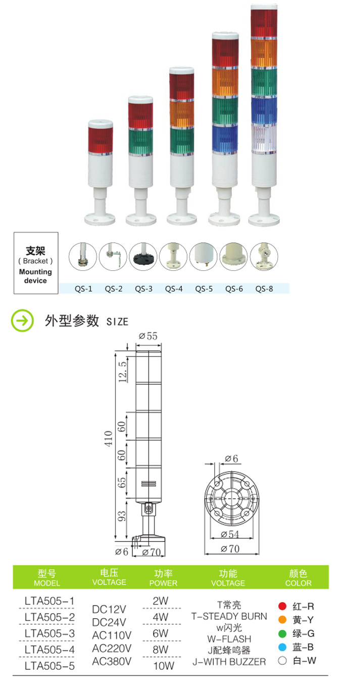 啟晟聲光報警器LTA505 LED多層警示燈